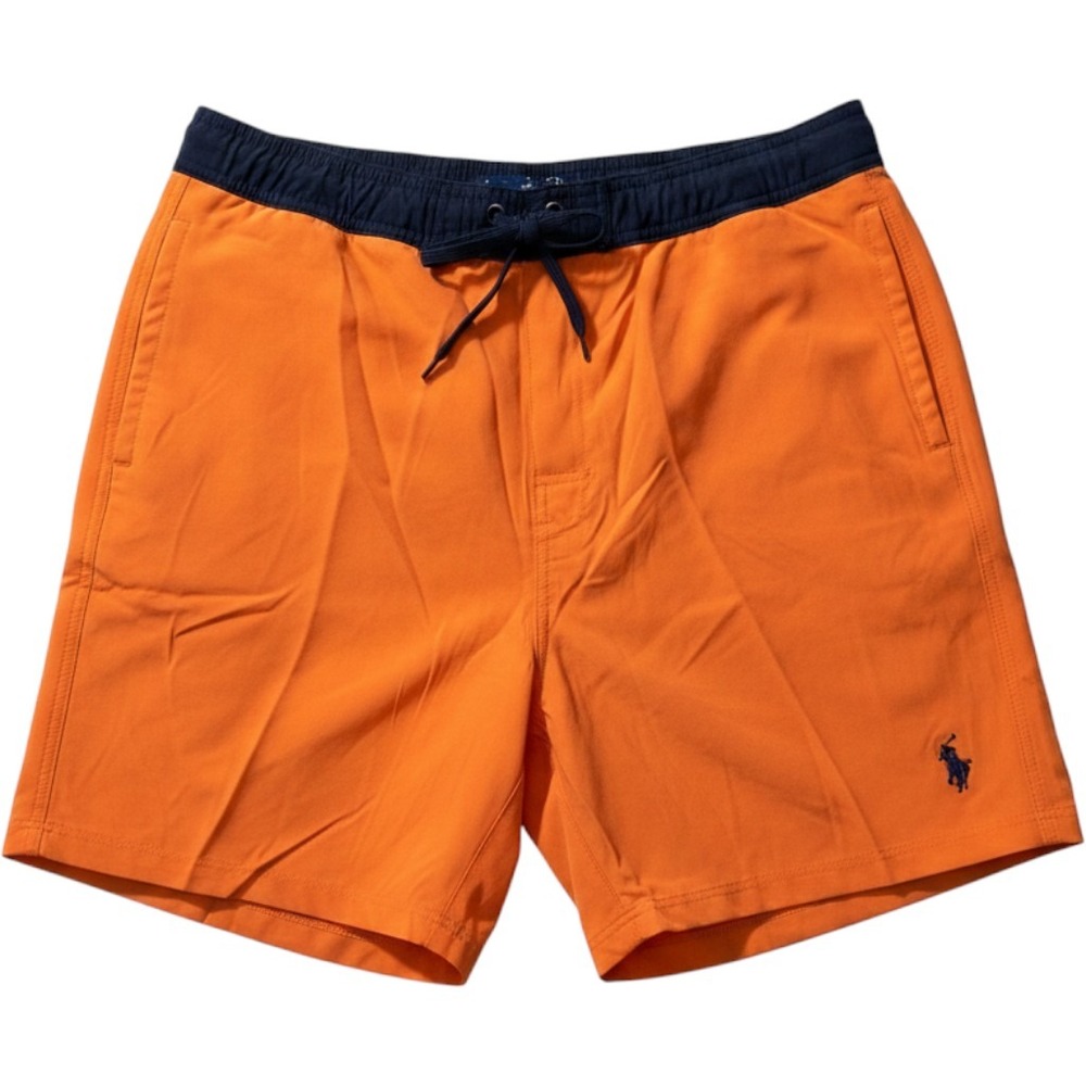 US Polo Assn Mens Swim Trunks Orange Navy Blue UPF 50 Board Shorts XL NWT